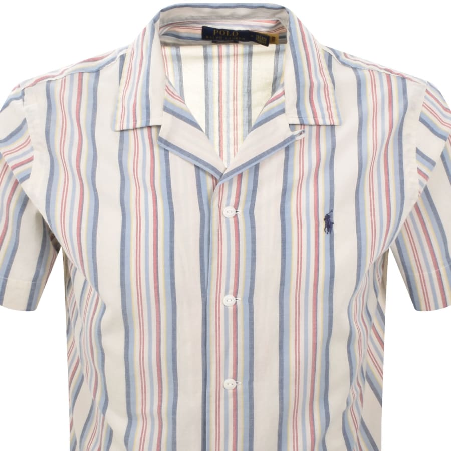 Image number 2 for Ralph Lauren Striped Short Sleeve Shirt Cream