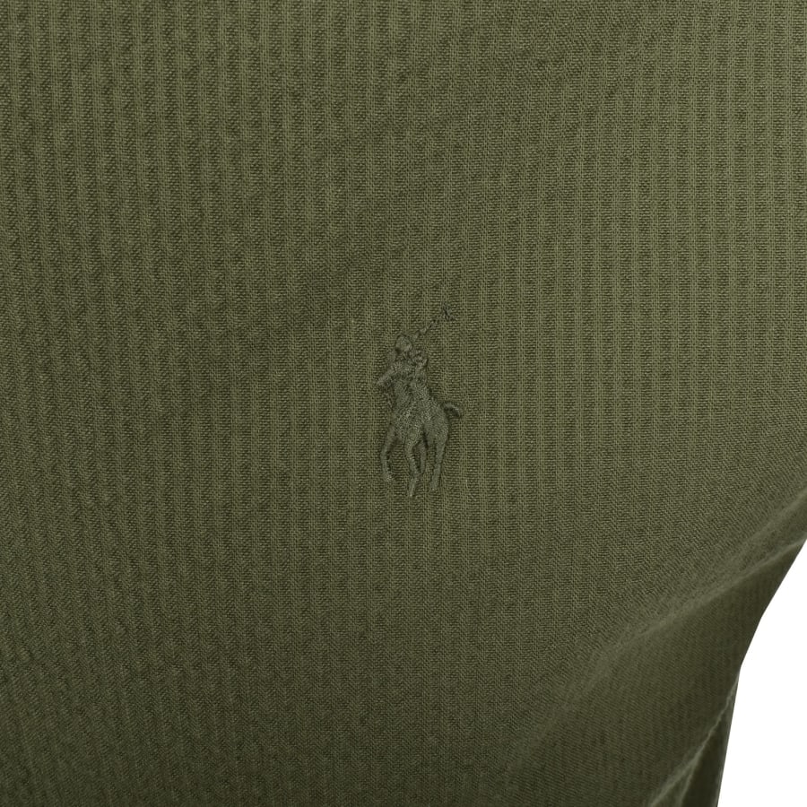Image number 3 for Ralph Lauren Seersucker Short Sleeve Shirt Green