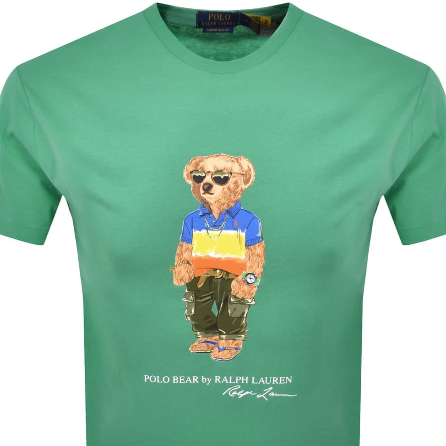 Image number 2 for Ralph Lauren Slim Fit Polo Bear T Shirt Green