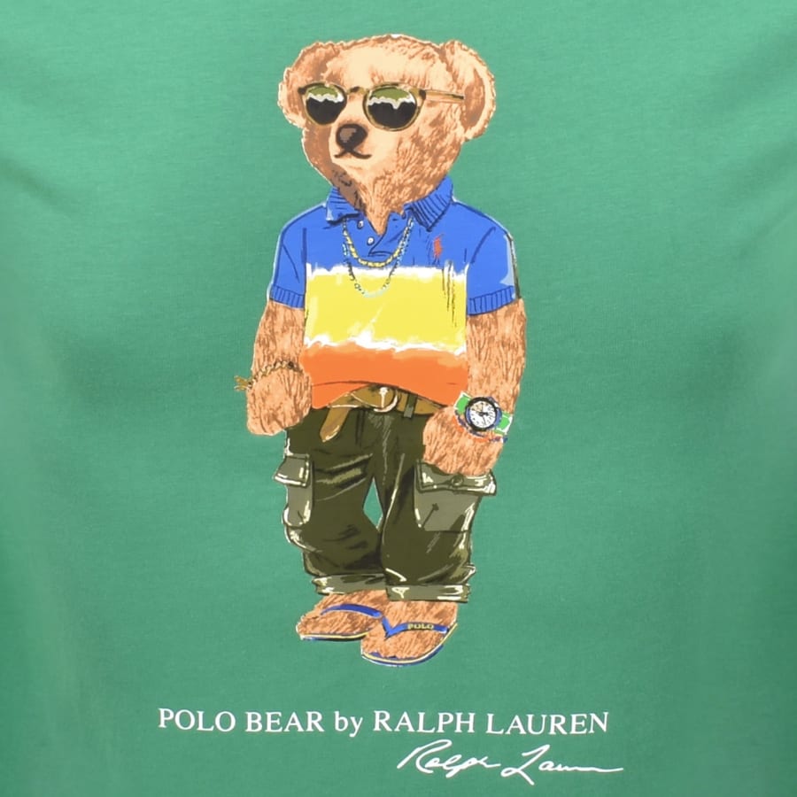 Image number 3 for Ralph Lauren Slim Fit Polo Bear T Shirt Green