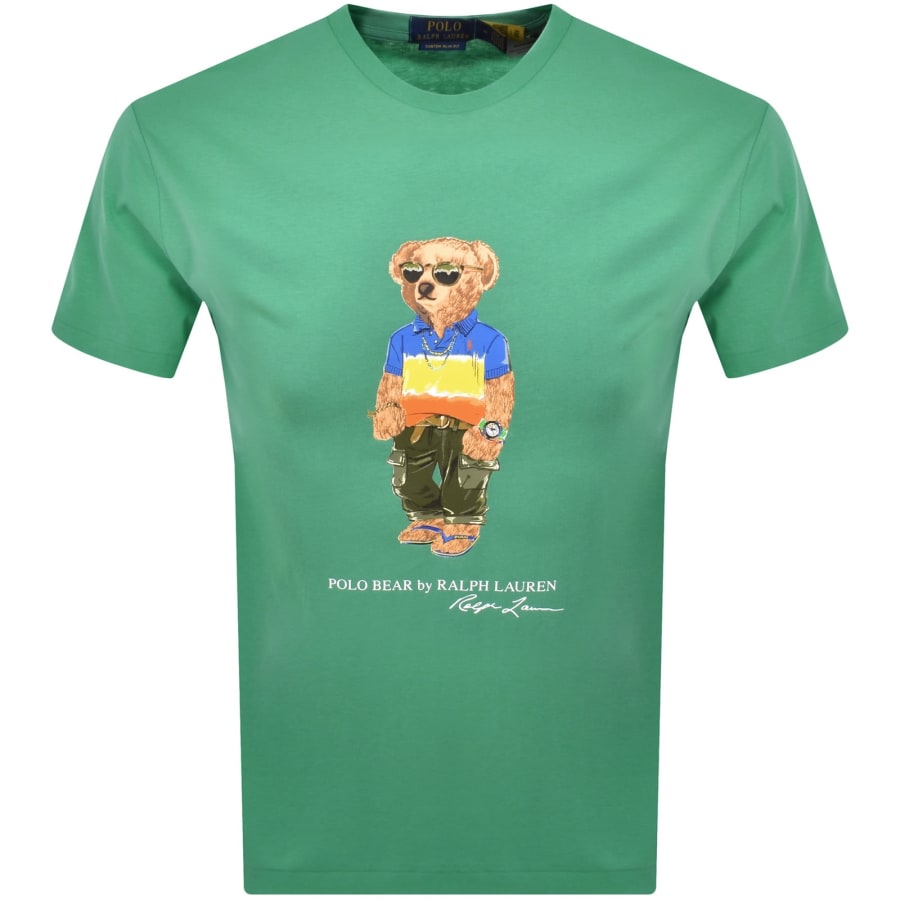 Image number 1 for Ralph Lauren Slim Fit Polo Bear T Shirt Green