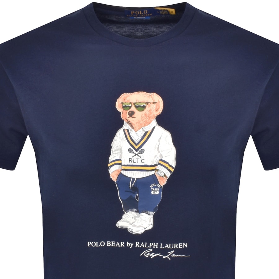 Image number 2 for Ralph Lauren Slim Fit Polo Bear T Shirt Navy