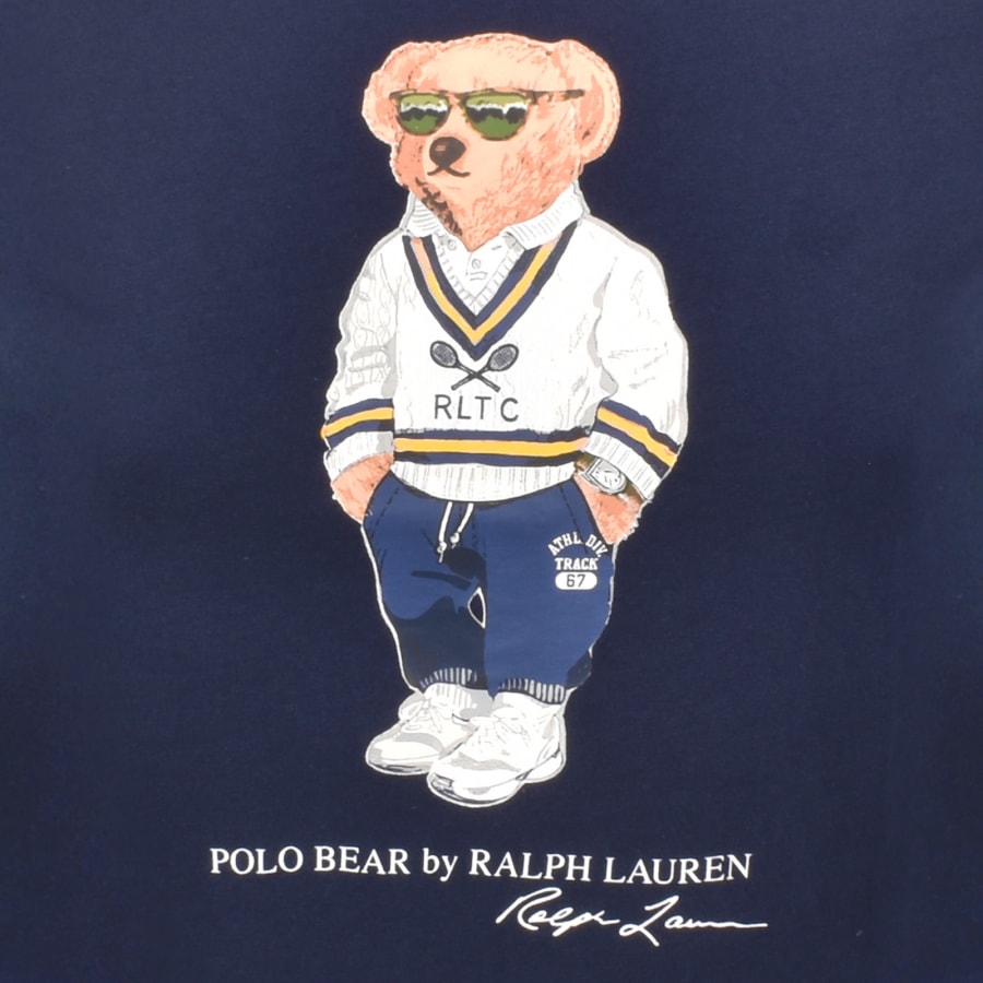 Image number 3 for Ralph Lauren Slim Fit Polo Bear T Shirt Navy
