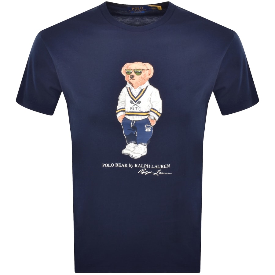 Image number 1 for Ralph Lauren Slim Fit Polo Bear T Shirt Navy