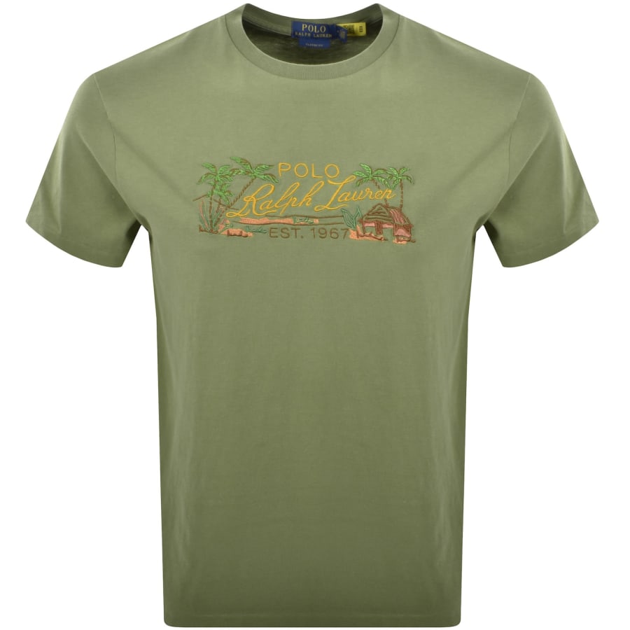 Image number 1 for Ralph Lauren Embroidered T Shirt Green