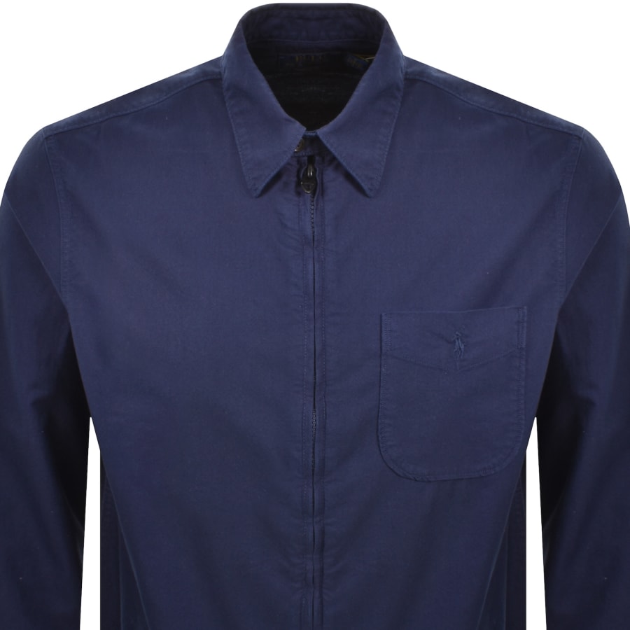 Image number 2 for Ralph Lauren Logo Overshirt Navy