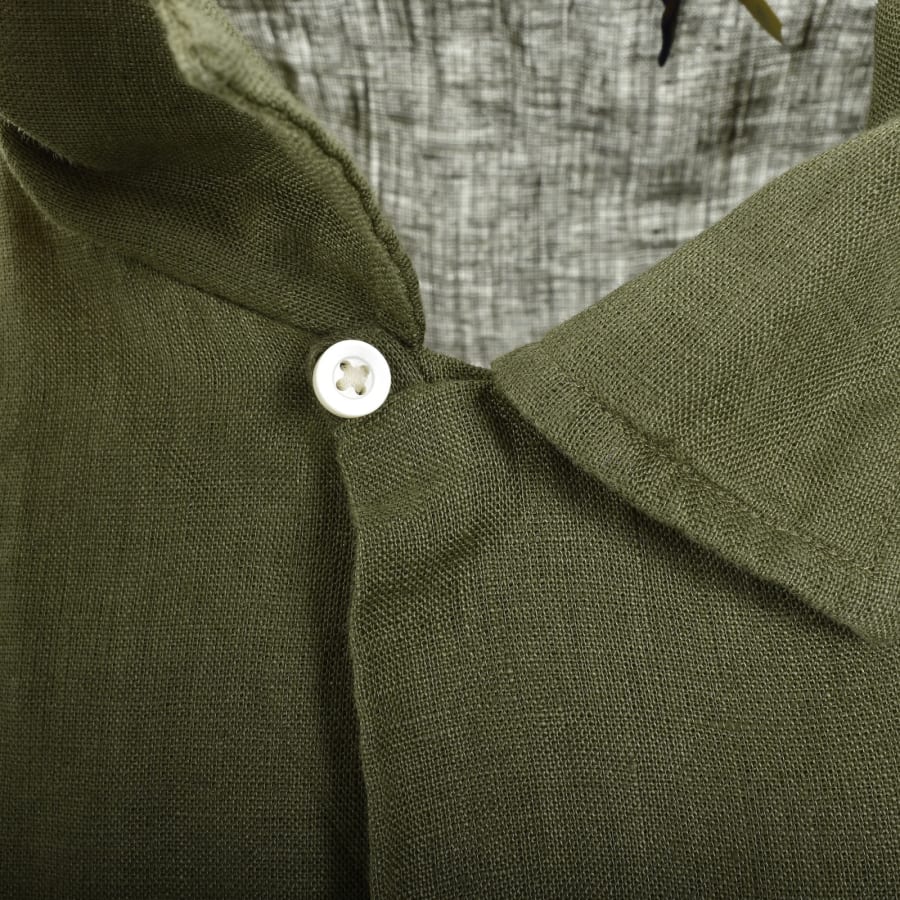 Image number 4 for Ralph Lauren Linen Short Sleeve Shirt Green