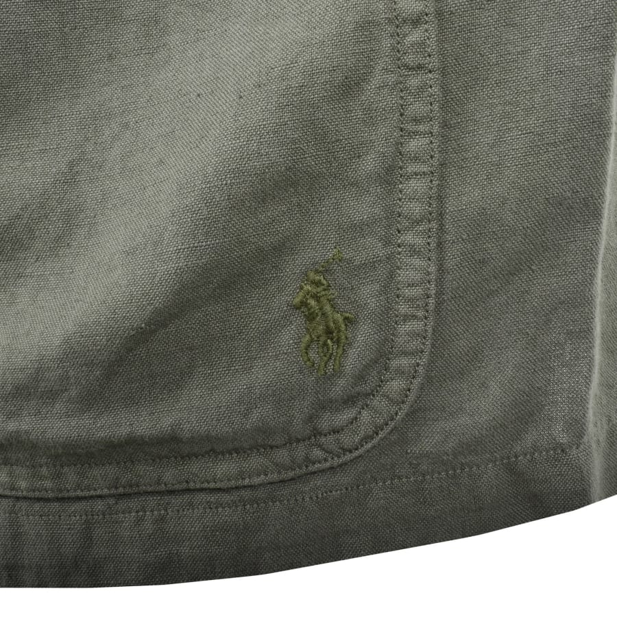 Image number 3 for Ralph Lauren Linen Long Sleeve Shirt Green