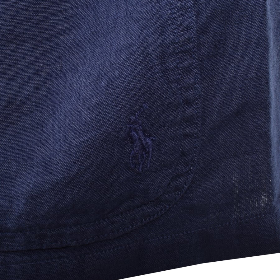 Image number 3 for Ralph Lauren Linen Long Sleeve Shirt Navy