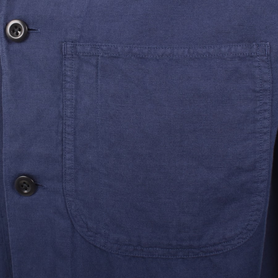 Image number 4 for Ralph Lauren Linen Long Sleeve Shirt Navy