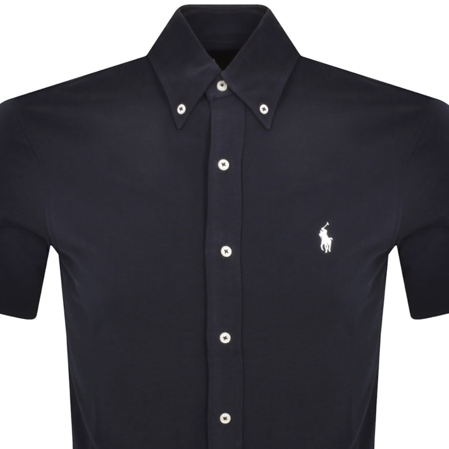 Image number 2 for Ralph Lauren Short Sleeve Knit Shirt Navy
