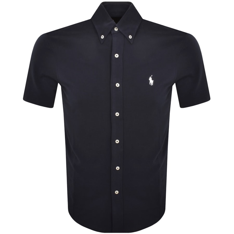 Image number 1 for Ralph Lauren Short Sleeve Knit Shirt Navy