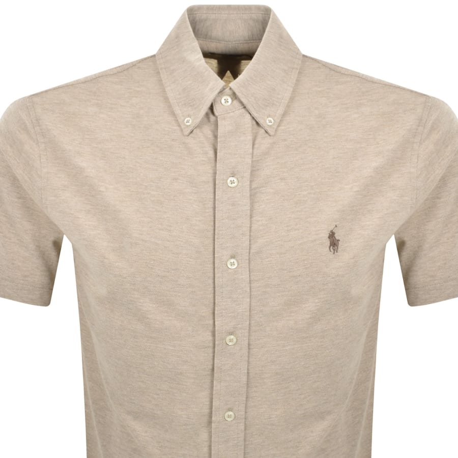 Image number 2 for Ralph Lauren Short Sleeve Knit Shirt Beige