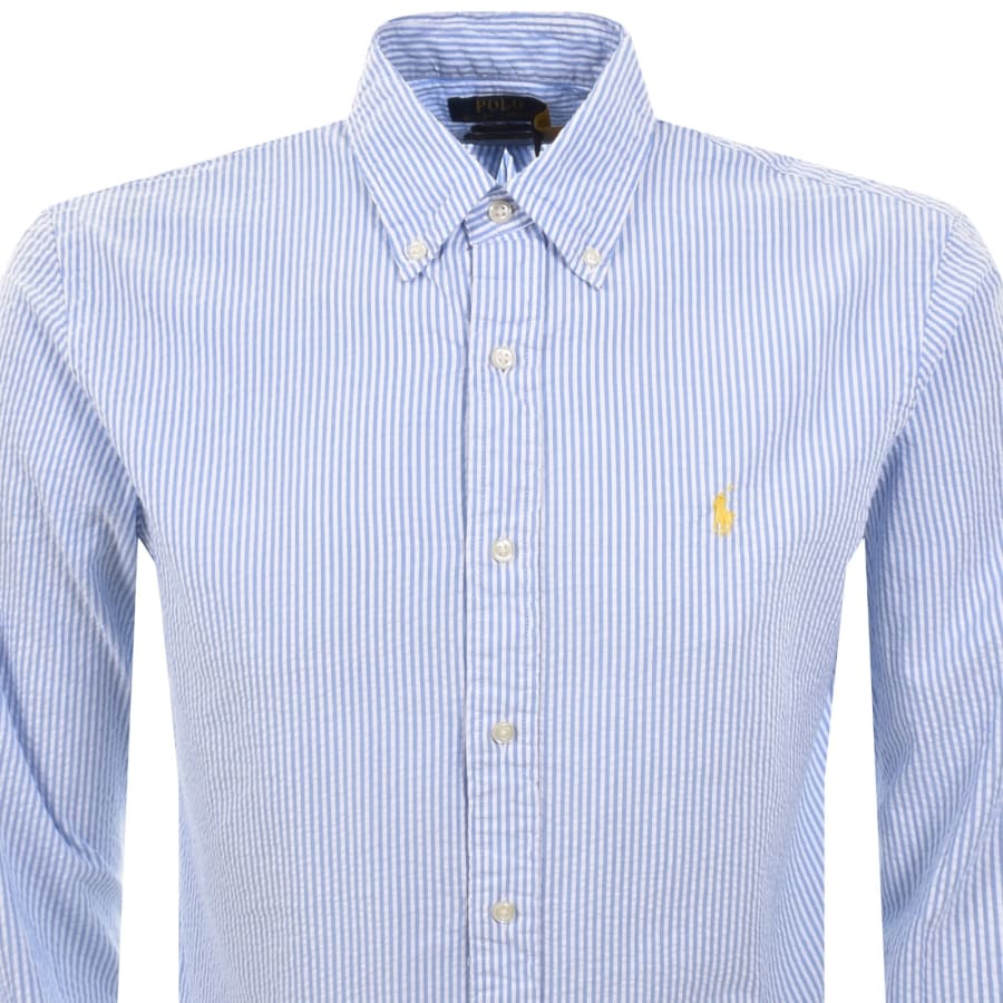 Image number 2 for Ralph Lauren Stripe Long Sleeve Shirt Blue