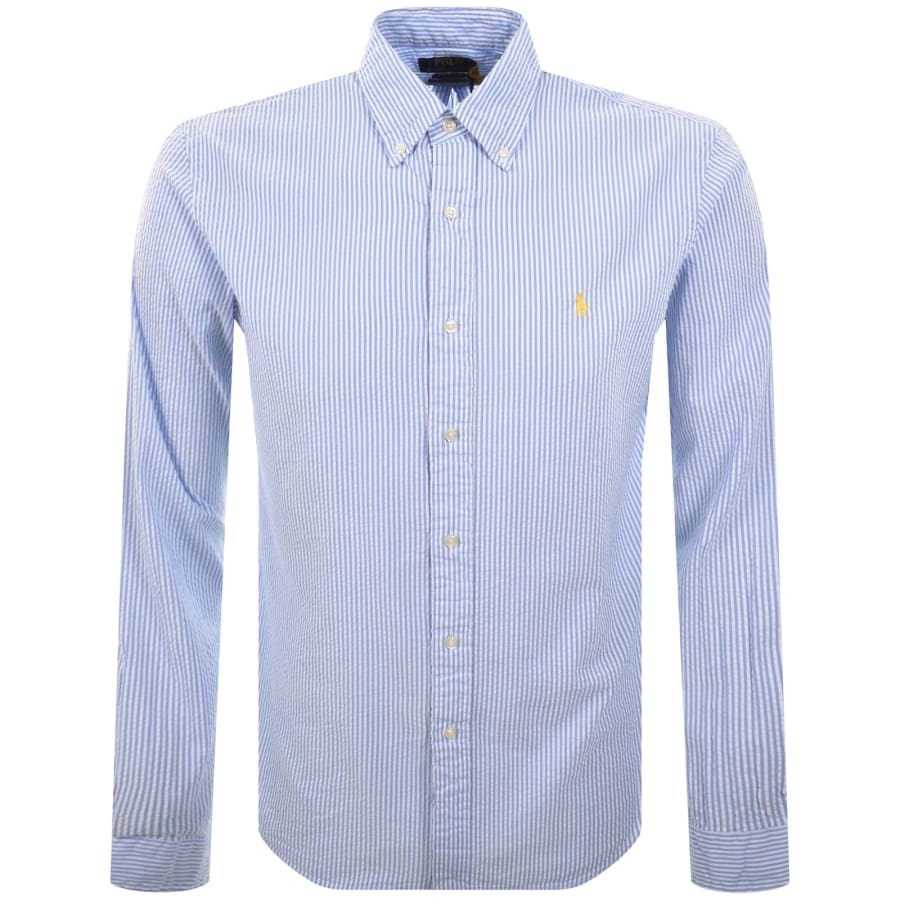 Image number 1 for Ralph Lauren Stripe Long Sleeve Shirt Blue