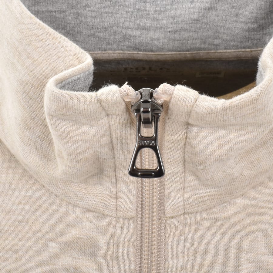 Image number 4 for Ralph Lauren Quarter Zip Sweatshirt Beige