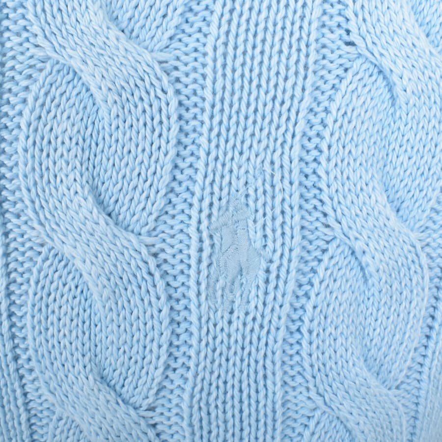 Image number 3 for Ralph Lauren Cable Knit Jumper Sky Blue