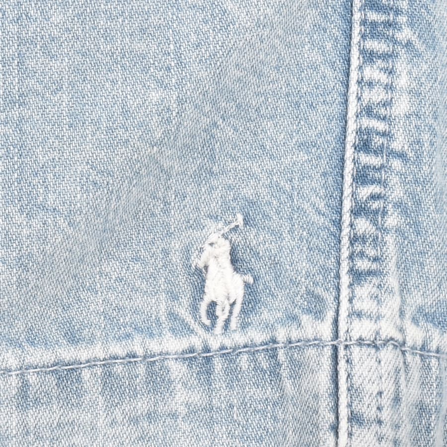 Image number 3 for Ralph Lauren Jersey Denim Shorts Blue