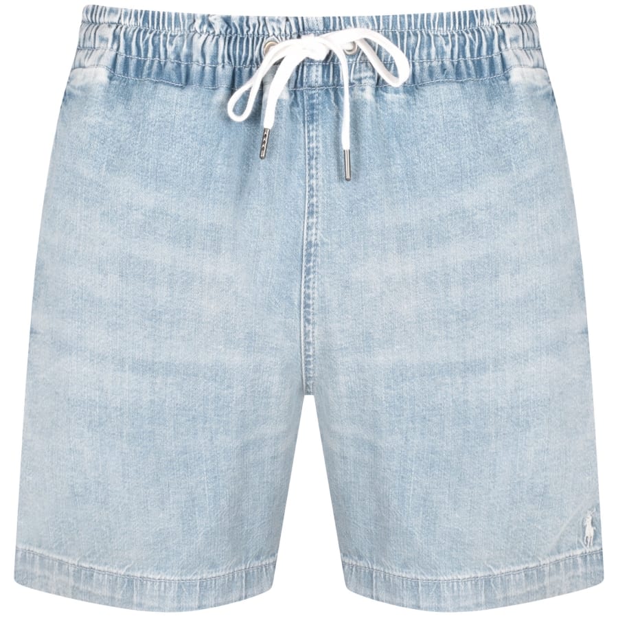 Image number 1 for Ralph Lauren Jersey Denim Shorts Blue