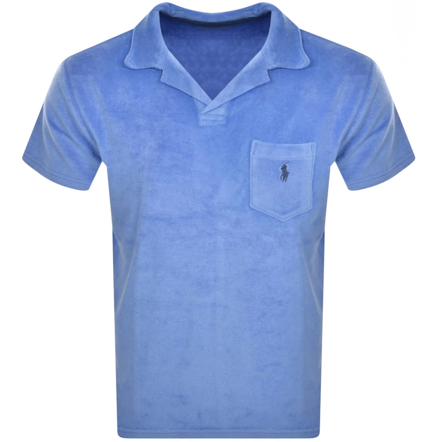 Image number 1 for Ralph Lauren Towelling Polo T Shirt Blue