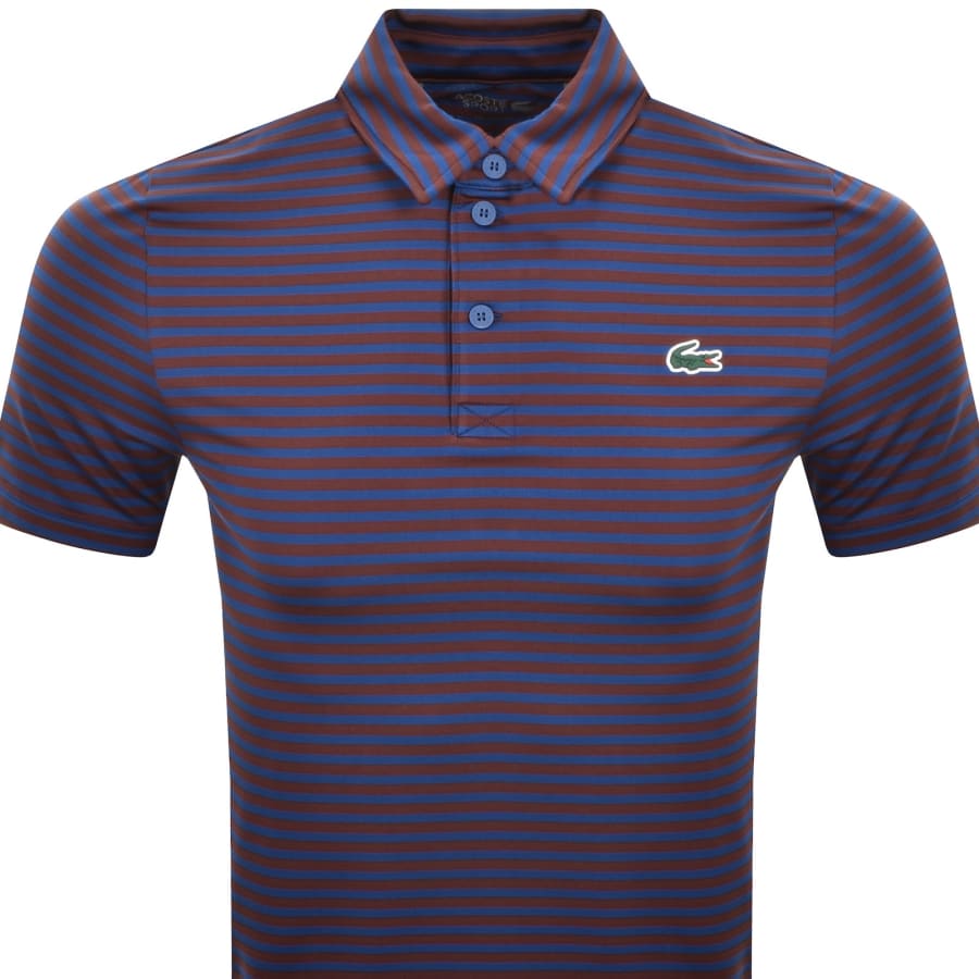 Image number 2 for Lacoste Sport Striped Polo T Shirt Blue