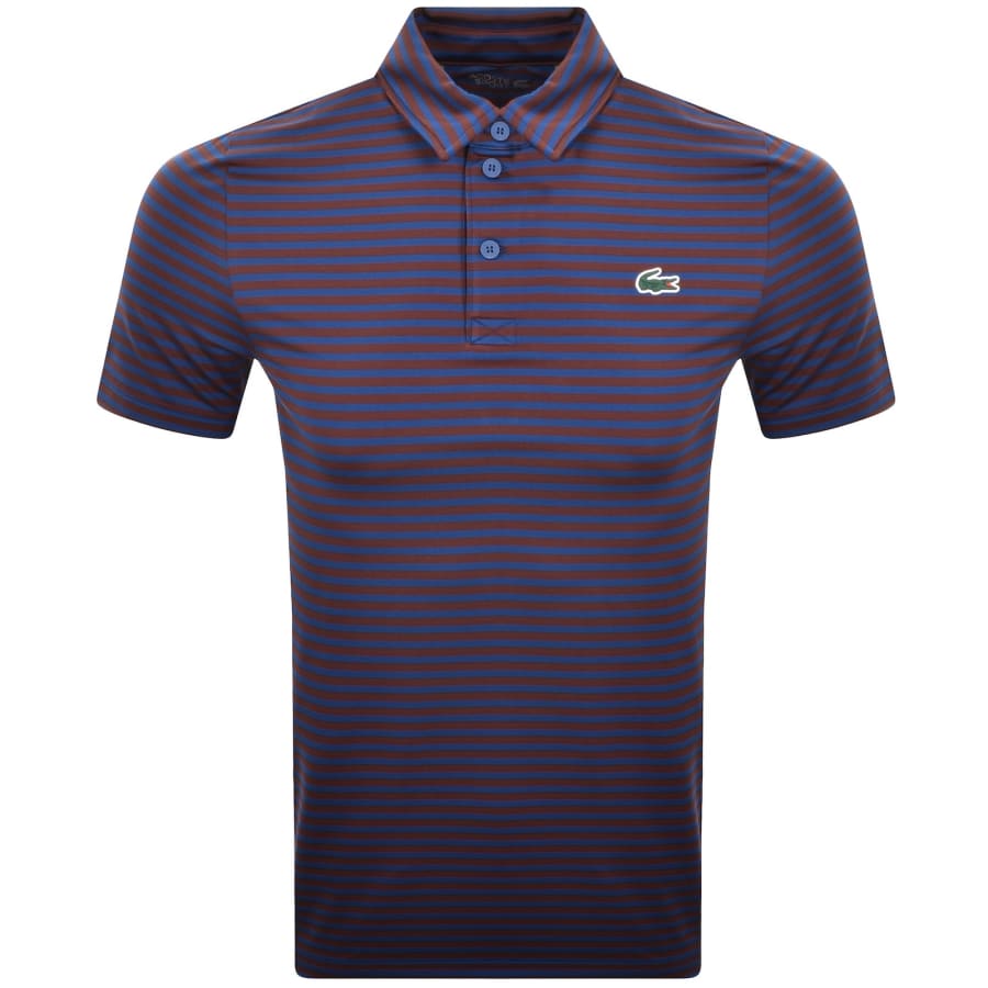 Image number 1 for Lacoste Sport Striped Polo T Shirt Blue