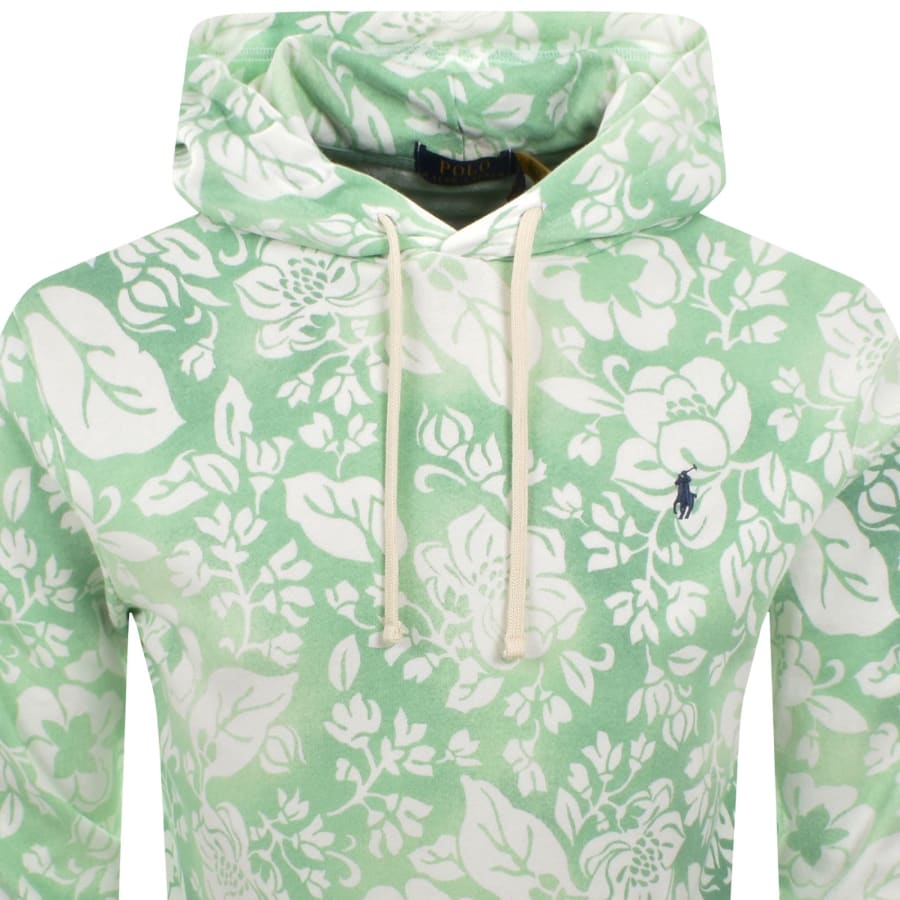Image number 2 for Ralph Lauren Floral Hoodie Green