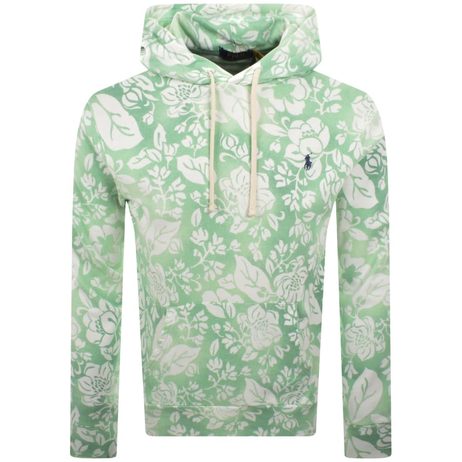 Image number 1 for Ralph Lauren Floral Hoodie Green