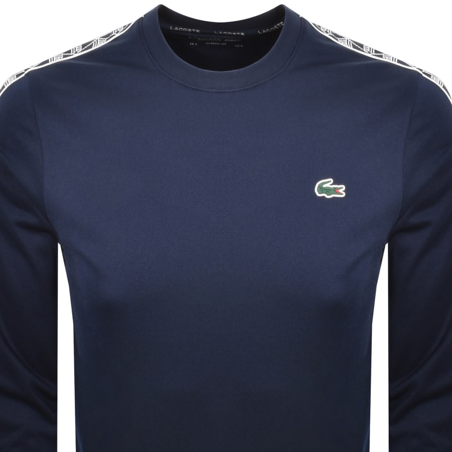 Image number 3 for Lacoste Sport Tape Sweatshirt Navy