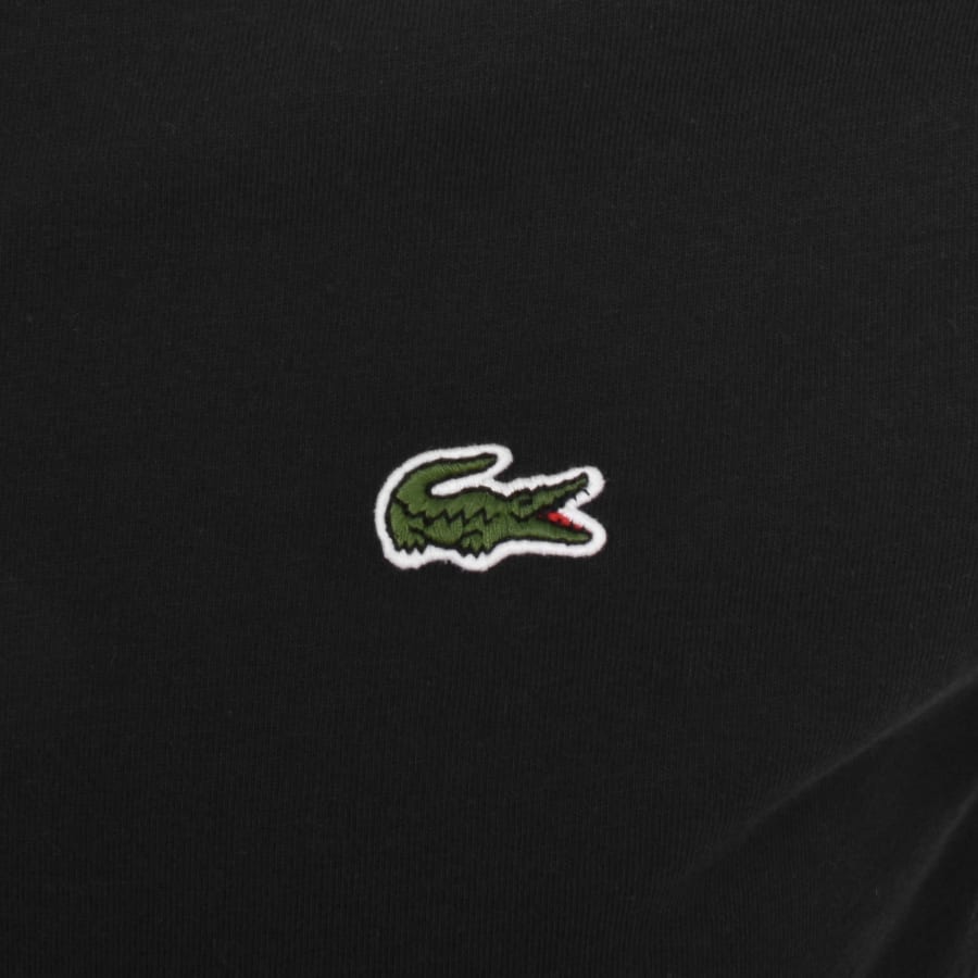 Image number 4 for Lacoste Tape Logo Crew Neck T Shirt Black