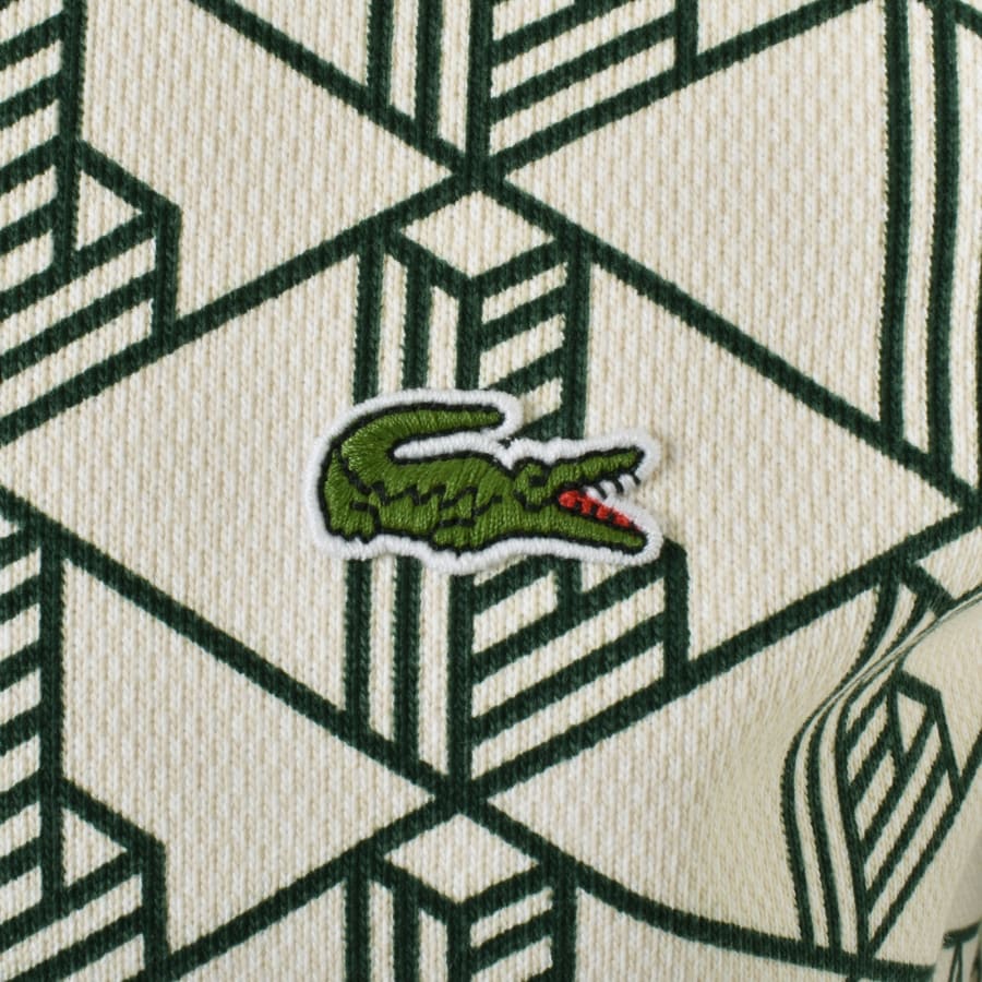 Image number 3 for Lacoste Logo Pullover Hoodie Cream