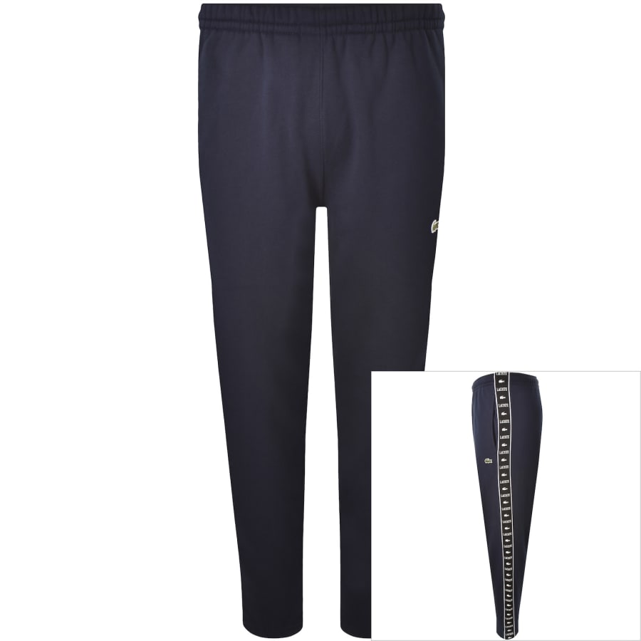 Image number 1 for Lacoste Logo Tape Joggers Navy