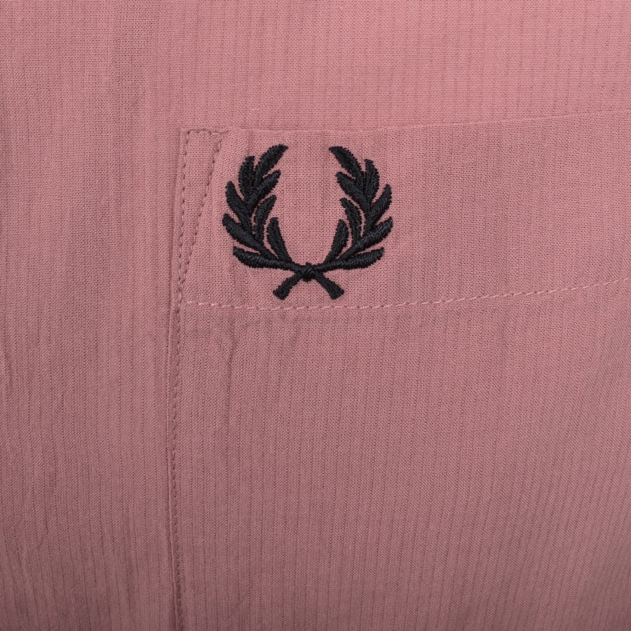 Image number 3 for Fred Perry Pique Textured Collar Shirt Pink
