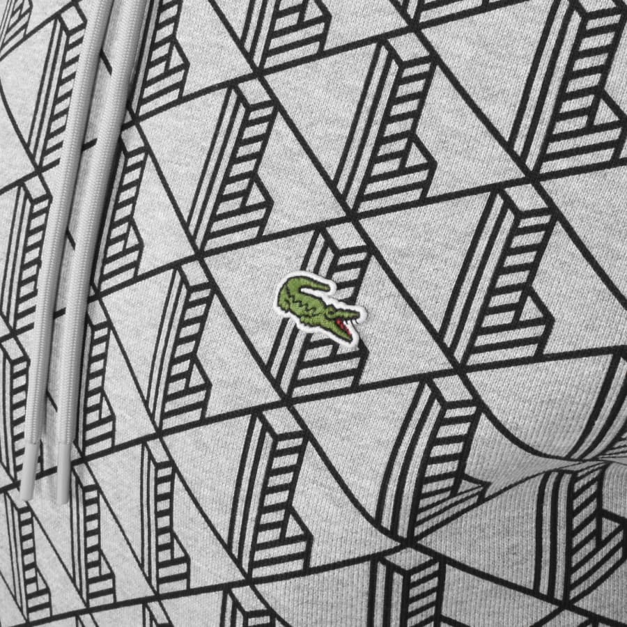 Image number 3 for Lacoste Logo Pullover Hoodie Grey