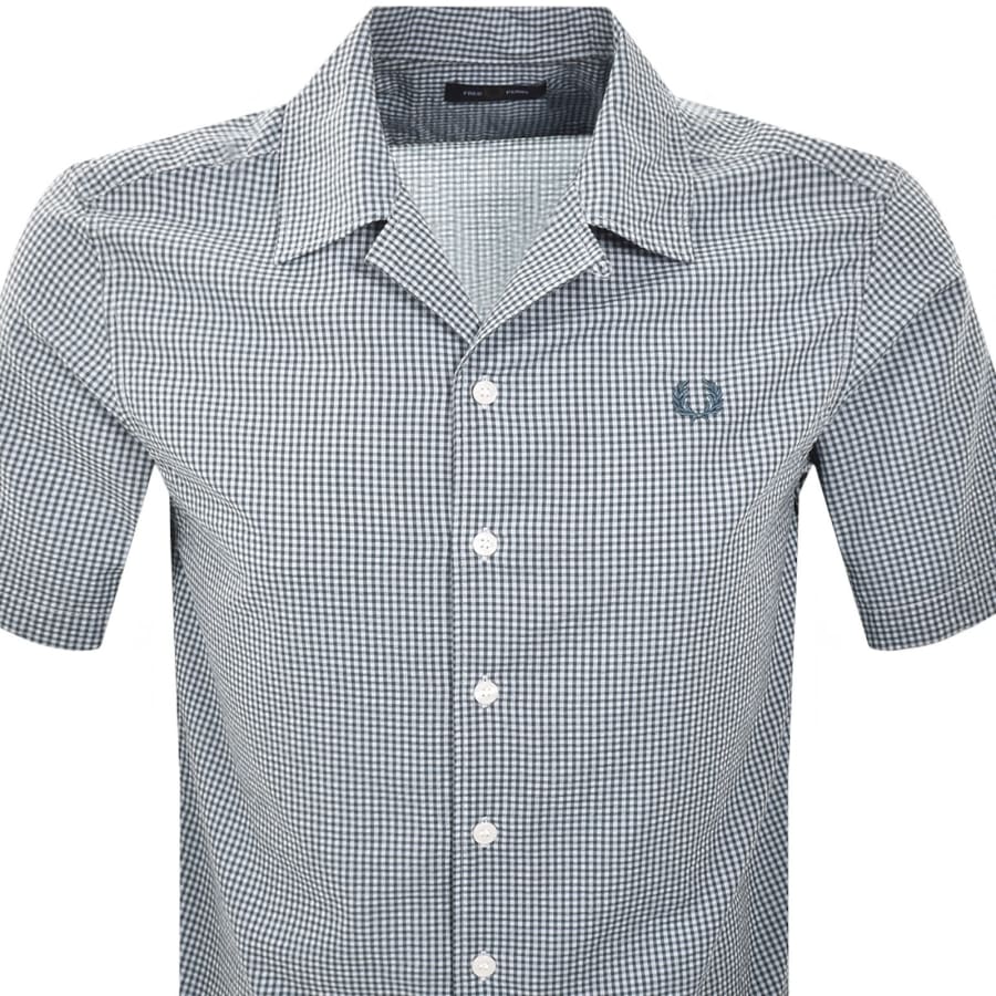 Image number 2 for Fred Perry Seersucker Shirt Blue