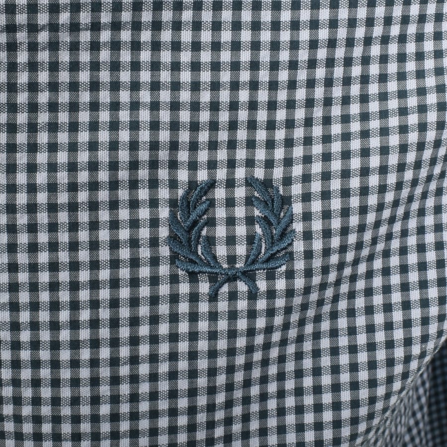 Image number 3 for Fred Perry Seersucker Shirt Blue