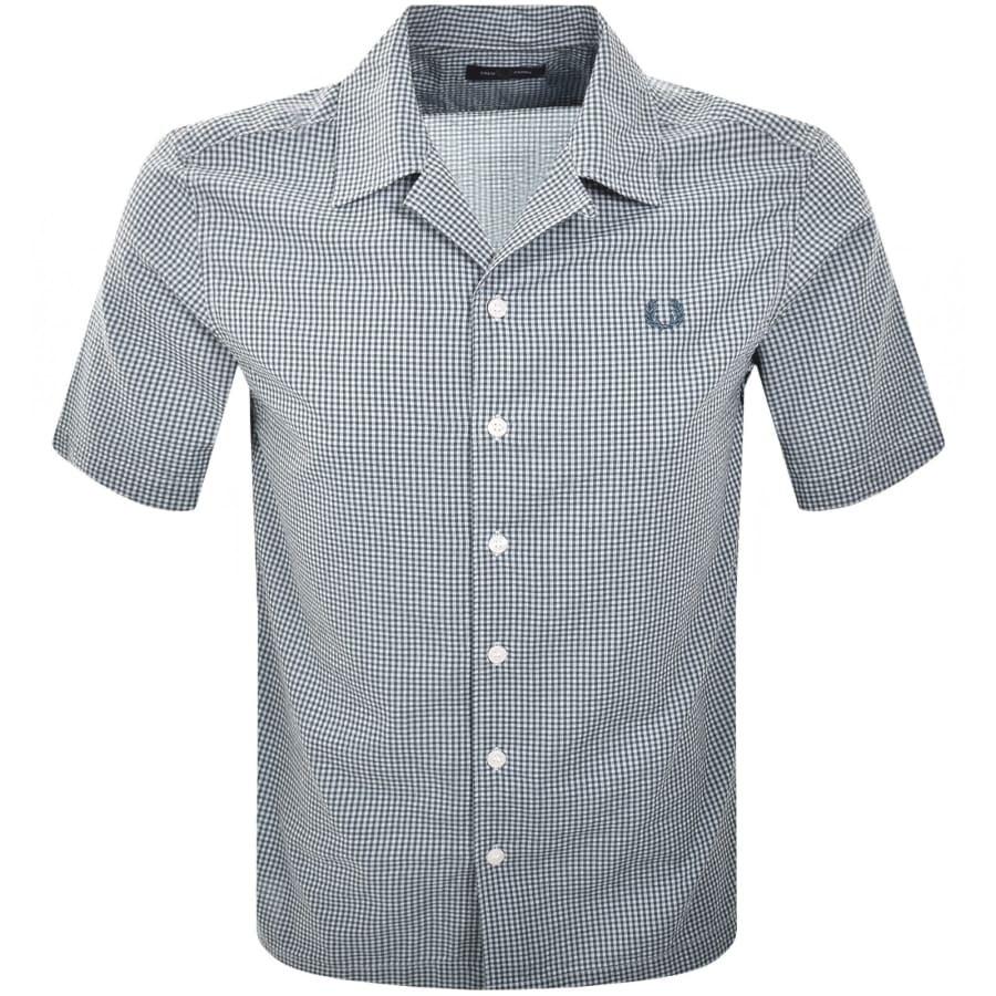 Image number 1 for Fred Perry Seersucker Shirt Blue