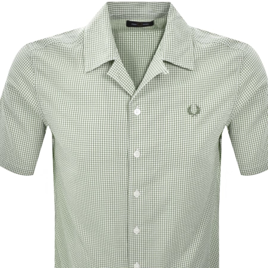 Image number 2 for Fred Perry Seersucker Shirt Green