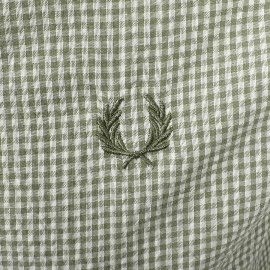 Image number 3 for Fred Perry Seersucker Shirt Green
