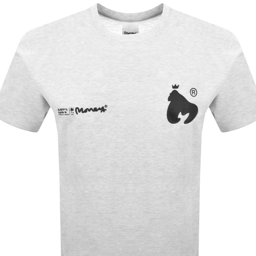 Image number 3 for Money Ape Signature T Shirt Grey Melange