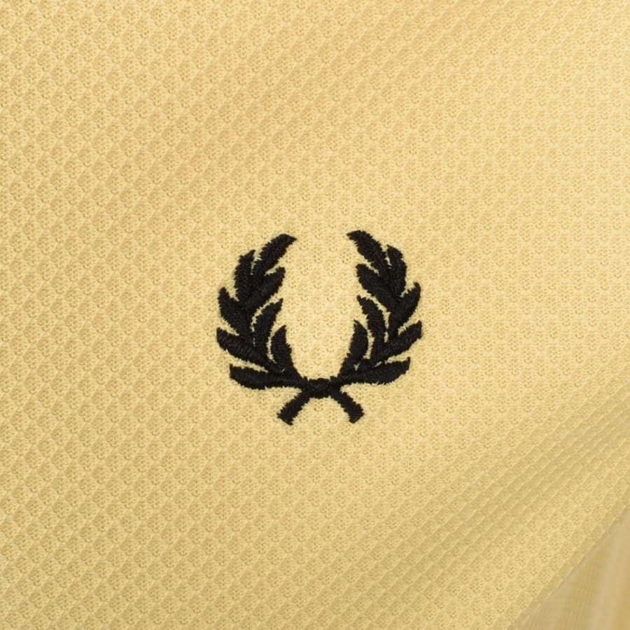 Image number 3 for Fred Perry Tipped Cuff Pique T Shirt Yellow