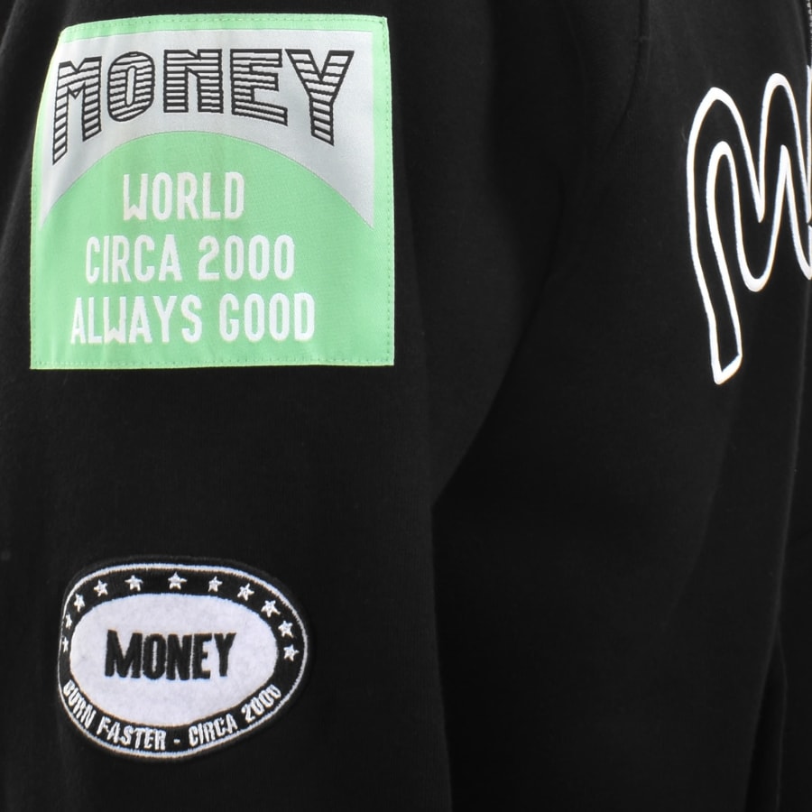 Image number 5 for Money Patch Zip Hoodie Black