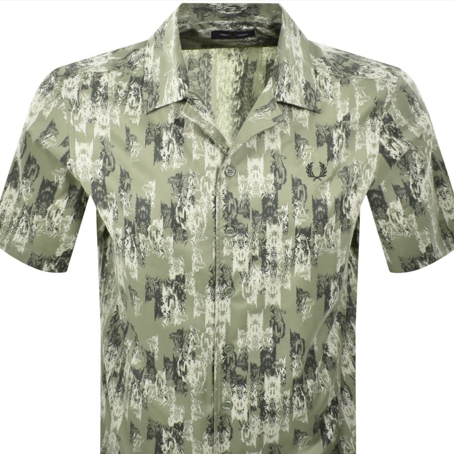 Image number 2 for Fred Perry Revere Collar Shirt Green