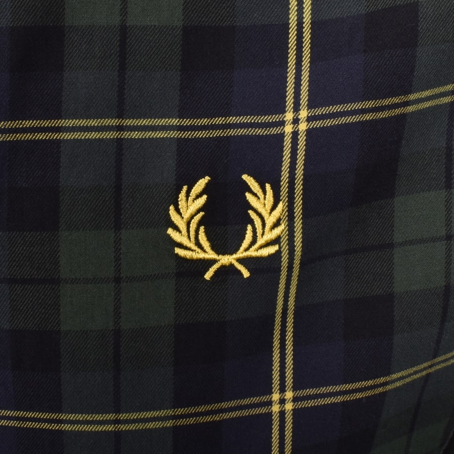 Image number 3 for Fred Perry Tartan Twill Shirt Navy