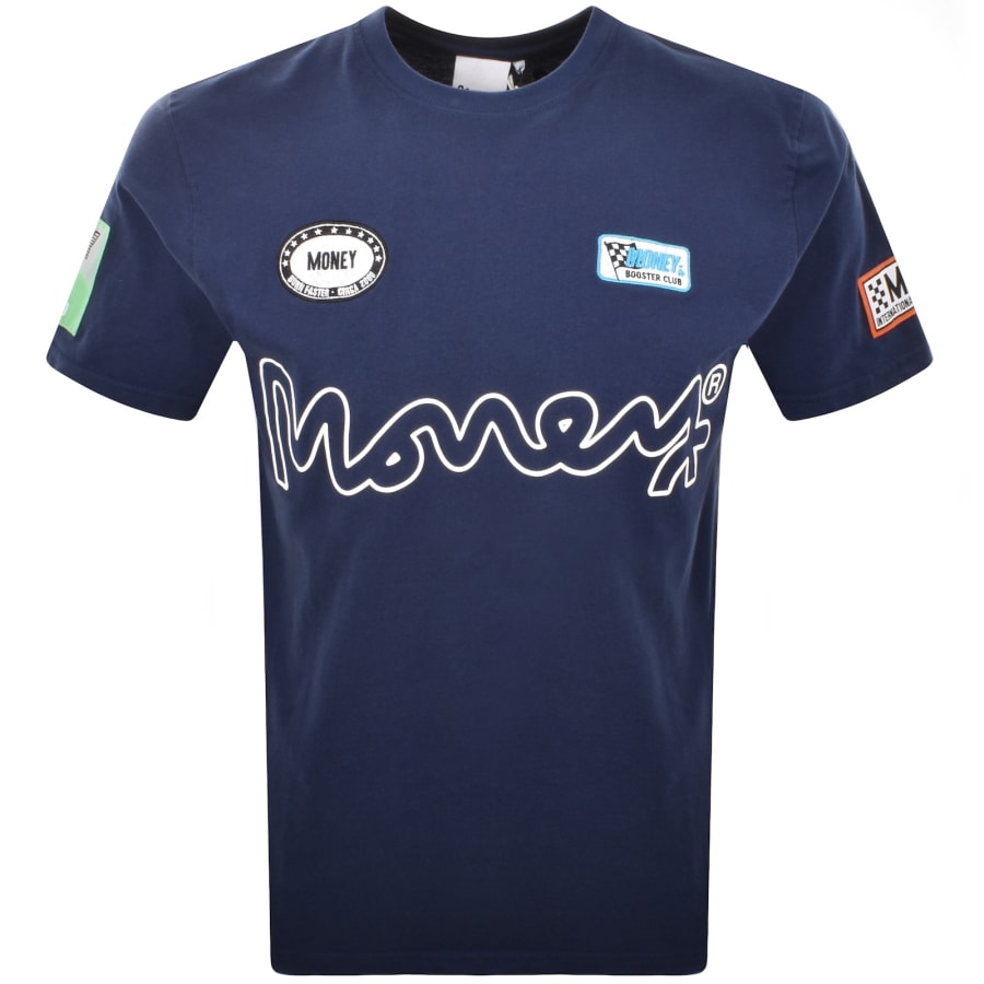 Image number 2 for Money Patch T Shirt And Short Set Navy
