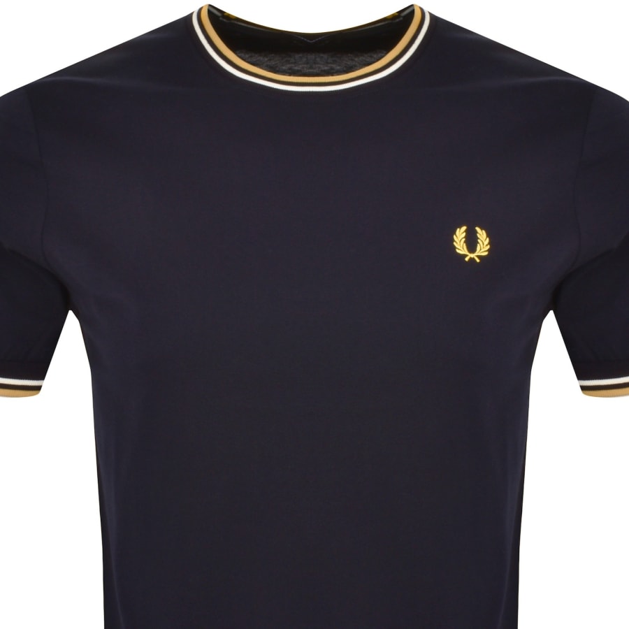 Image number 2 for Fred Perry Twin Tipped T Shirt Navy