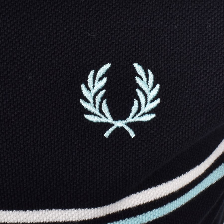 Image number 3 for Fred Perry Striped Polo T Shirt Navy