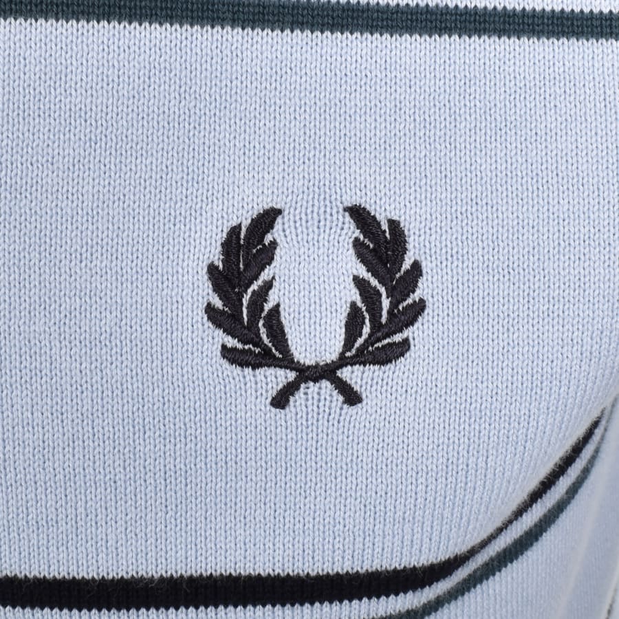 Image number 3 for Fred Perry Striped Polo T Shirt Blue