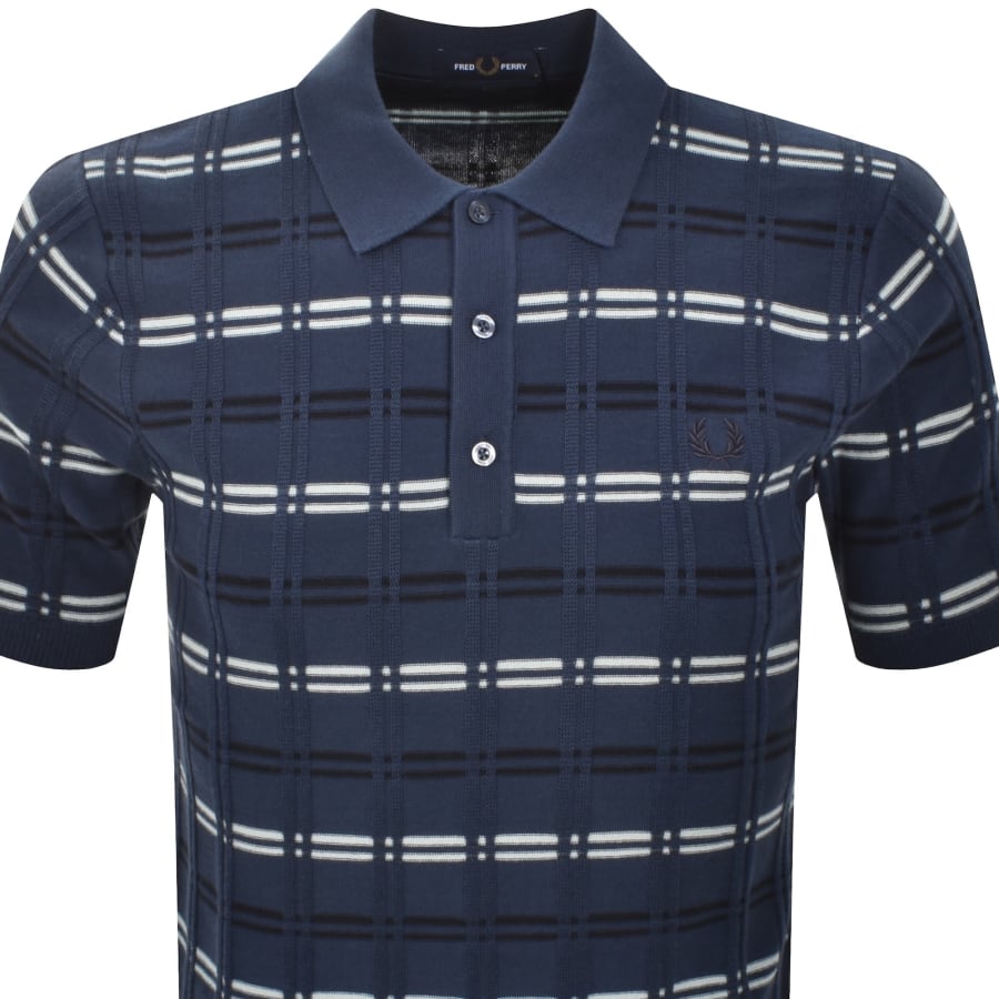 Image number 2 for Fred Perry Striped Polo T Shirt Blue