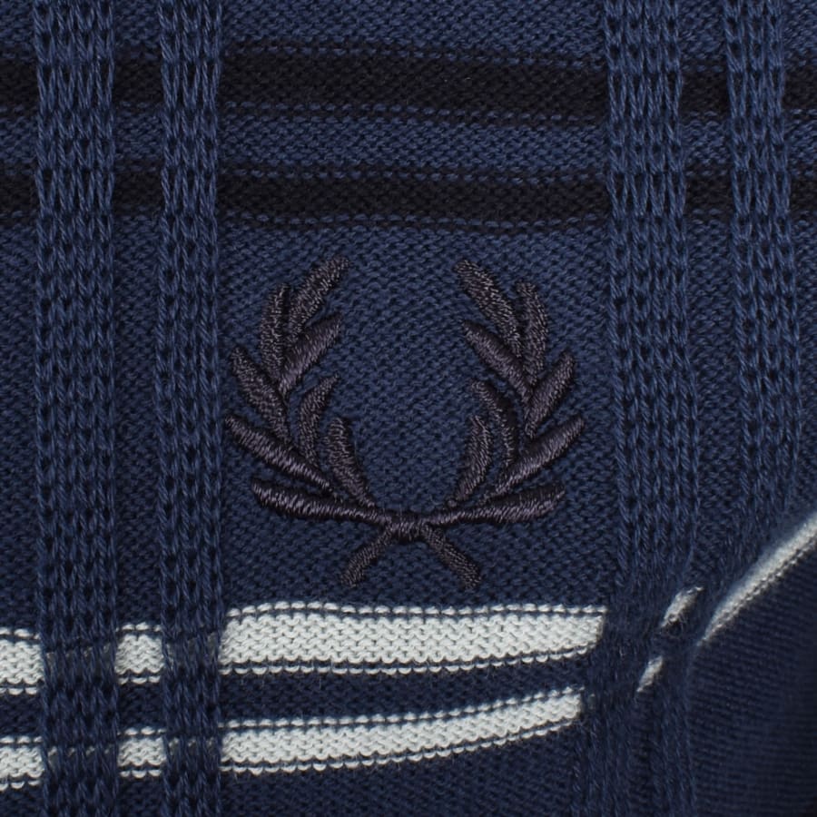 Image number 3 for Fred Perry Striped Polo T Shirt Blue
